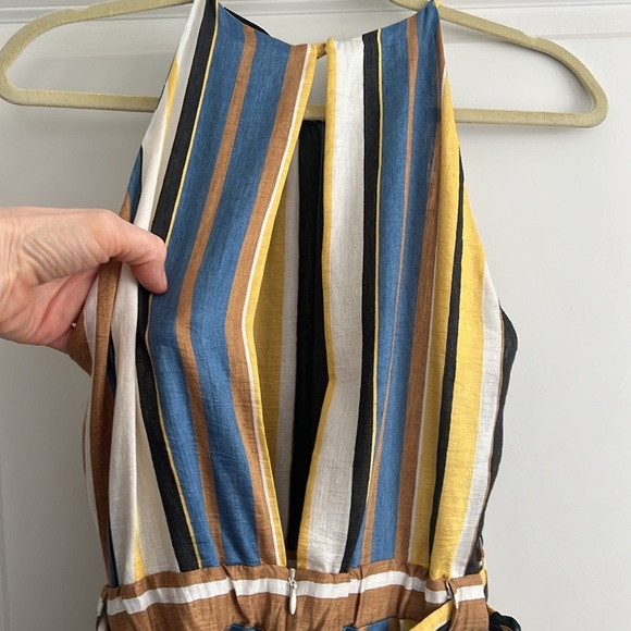 Sandro taila striped linen-blend maxi dress Size - 38/US 6 - Picture 9 of 16